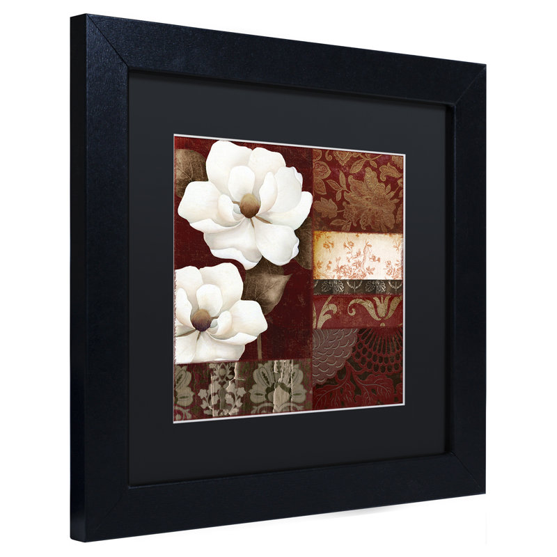 Jadaya «Flores Blancas III», impression encadrée, H 11 po x l 14 po x P 0,5 po, Noir