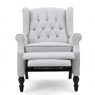 Light Grey Tufted Fabric Arm Chair Recliner