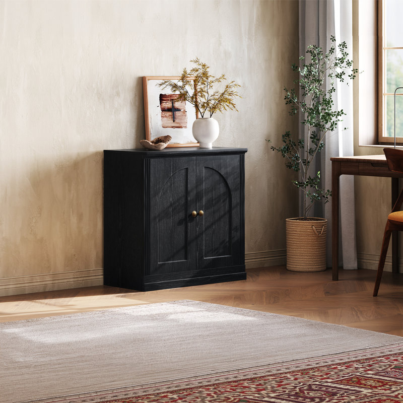 Armoire à charnière basse, noir, Noir