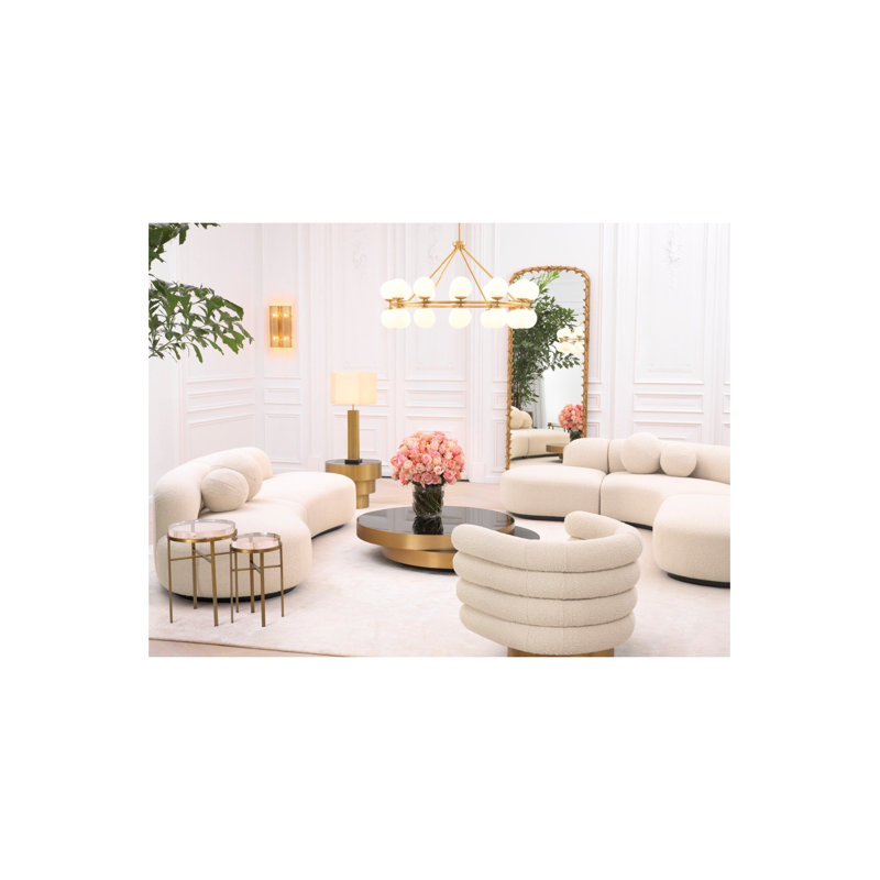 Maguire Swivel Barrel Chair, Cream Polyester Blend