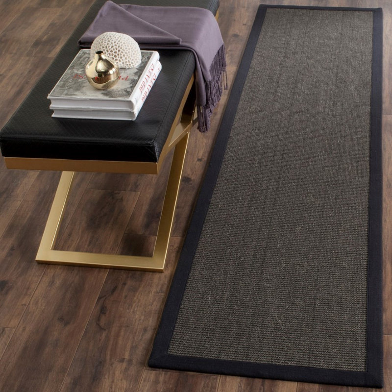 Tapis gris anthracite en jute / sisal Dollard, Tapis de couloir 2 pi x 10 pi