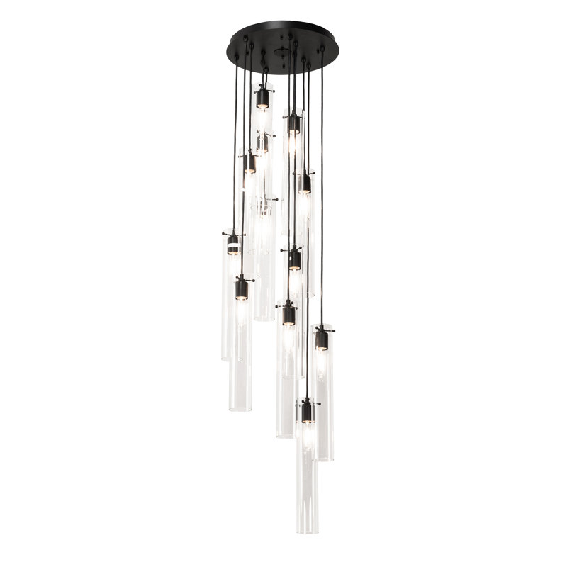 Lustre cylindrique en grappe 12 lumières Cilindro