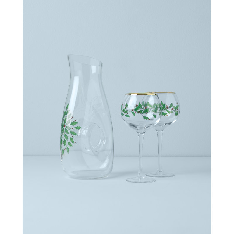 Holiday 3-Piece Decanter & Wine Glasses Set