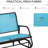 2 Patio Glider Bench, Double Swing Rocking Chair In Blue, Powder Coated Steel Construction, Comfortable Sling Seat, Water-, Quick-Drying, -, Up To 440 Lbs Capacity, 46.56"L X 27.5"W 33.5"H , Bench