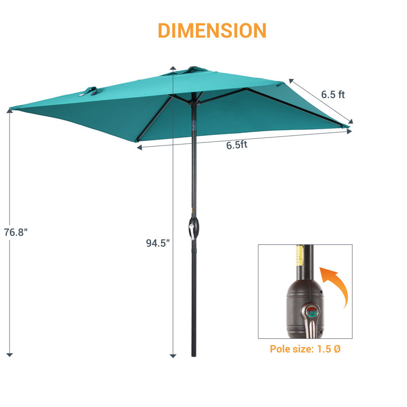 Parasol de marché carré 78,1 po Sakia, Bleu lac