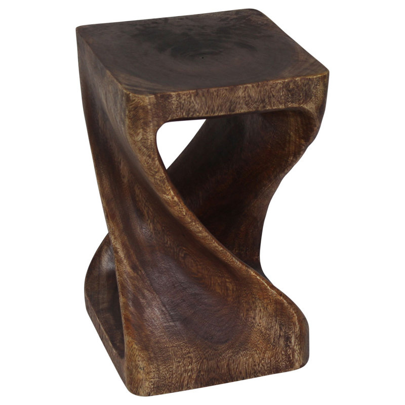 Chandi Solid Wood End Table, Walnut, 16" H x 10" W x 10" D