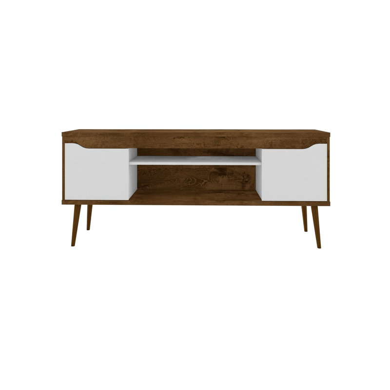 Delaini TV Stand for TVs up to 60", Rustic Brown/White