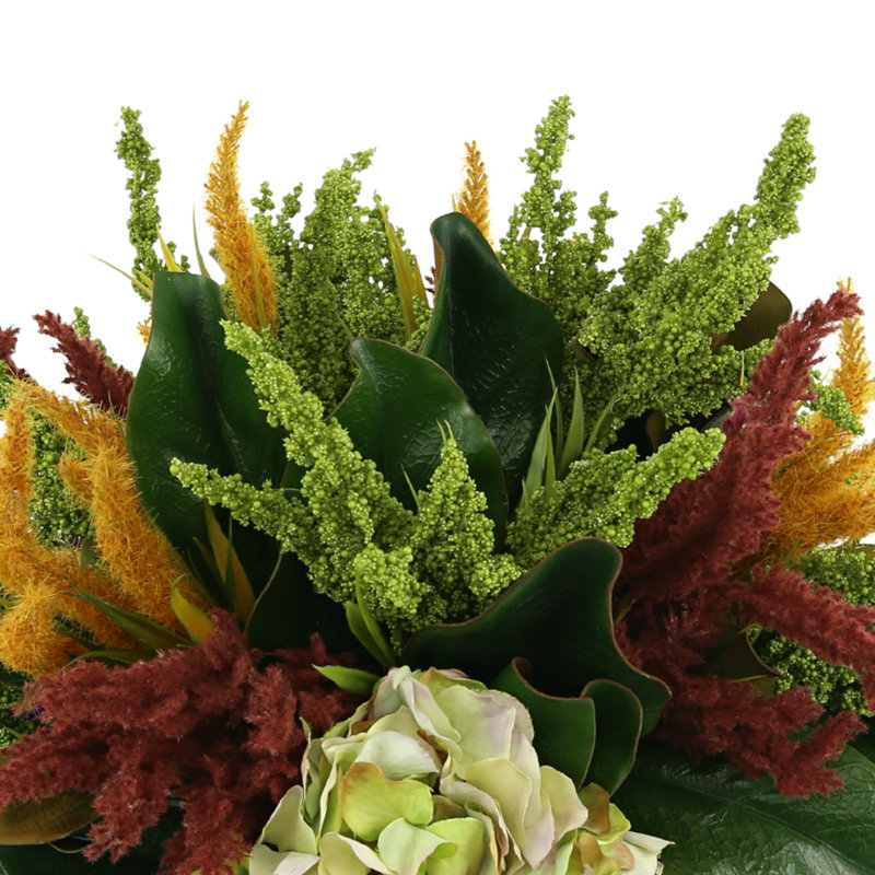 Fall Arrangement With Hydrangea, Heather And Grass