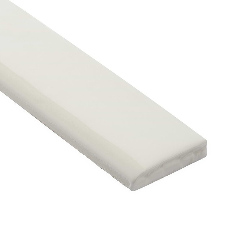 Carolina 2x20 Polished Ceramic Bullnose, White