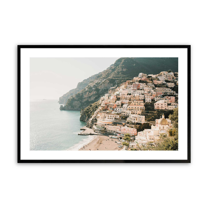 Impression sur toile Seaside Sanctuary, sans cadre, H 19 po x l 25 po x P 1,25 po, Cadre photo noir satiné