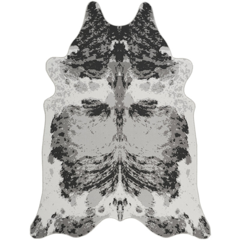 Hide 5 pi. X 7 pi Tapis, Gris/argent