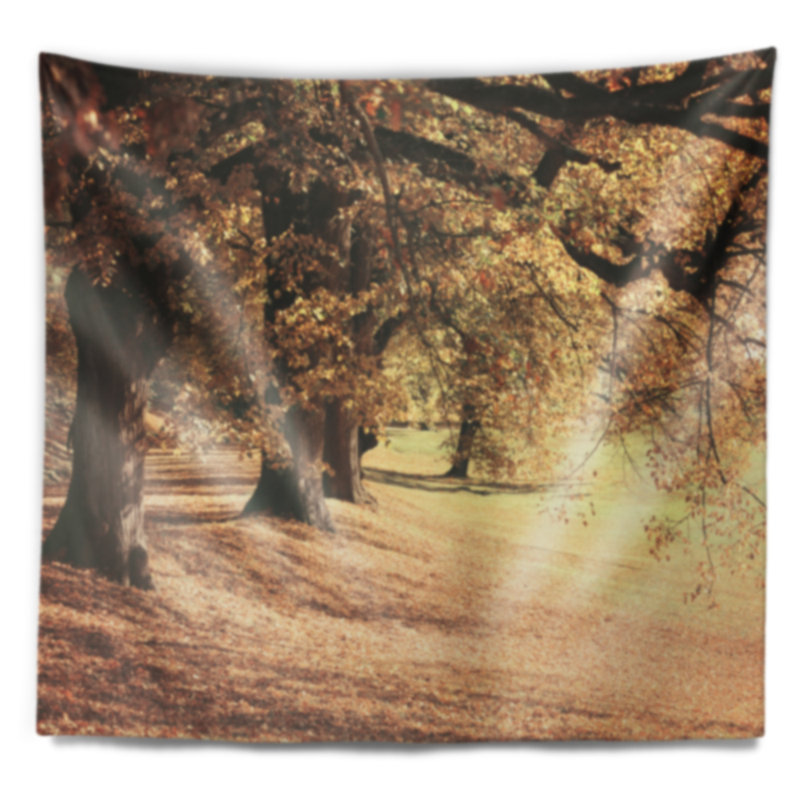 Tapisserie de forêt d'automne, H 68 po x l 80 po