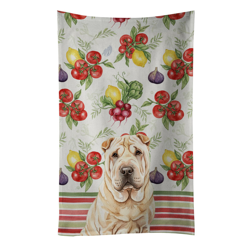 Shar Pei Vegetables Kitchen Towel, Shar Pei