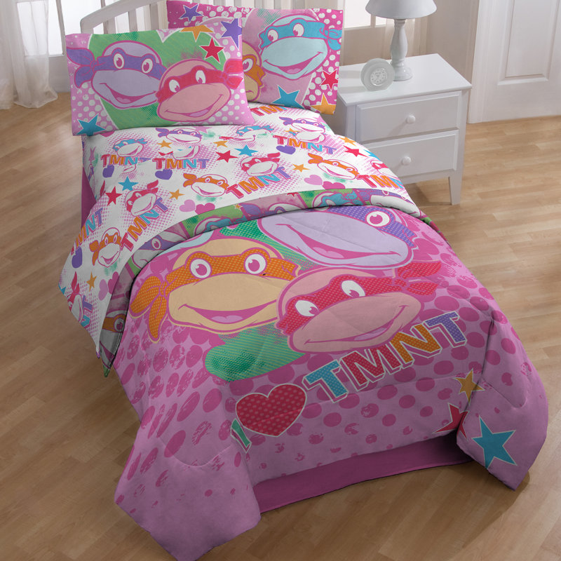 TMNT Greenguard Gold Certified Floral Polyester Toddler Sheet Set