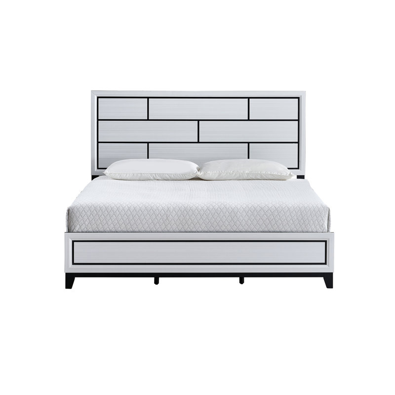 Lit Glasgow G04350A-KB (matelas non inclus), Blanc, Grand lit