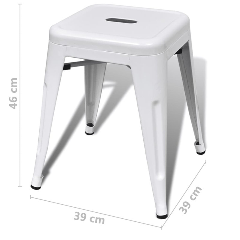 Hulsey Steel Accent Stool, White