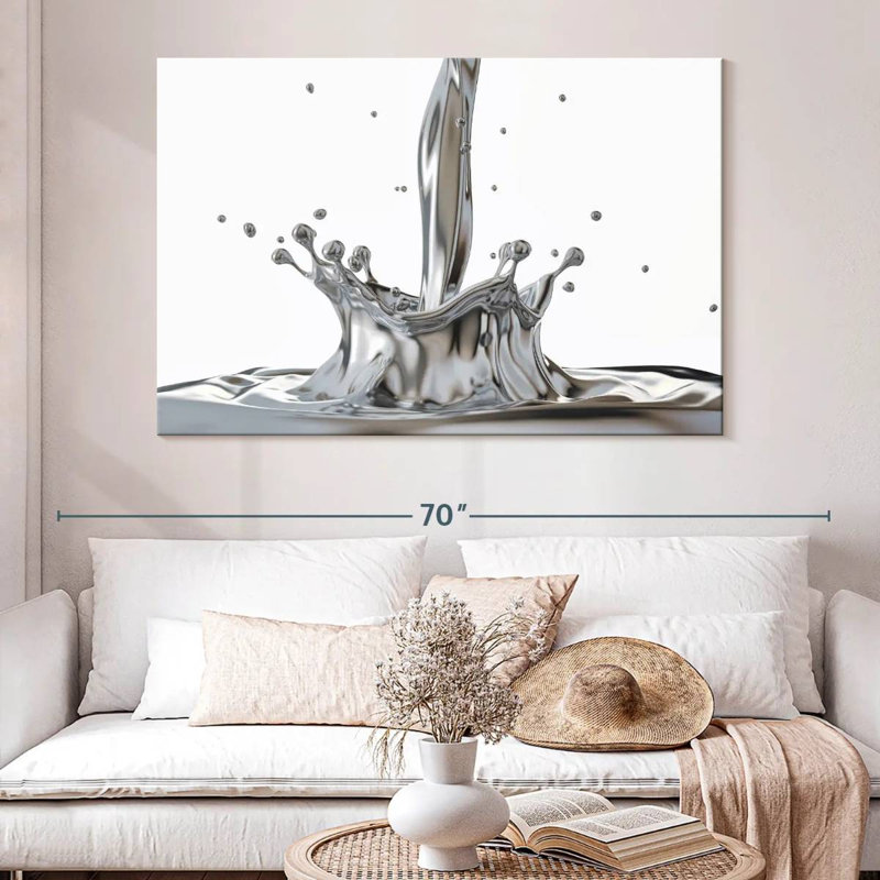 Avery Liquid Silver Splash, 34" H x 51" W