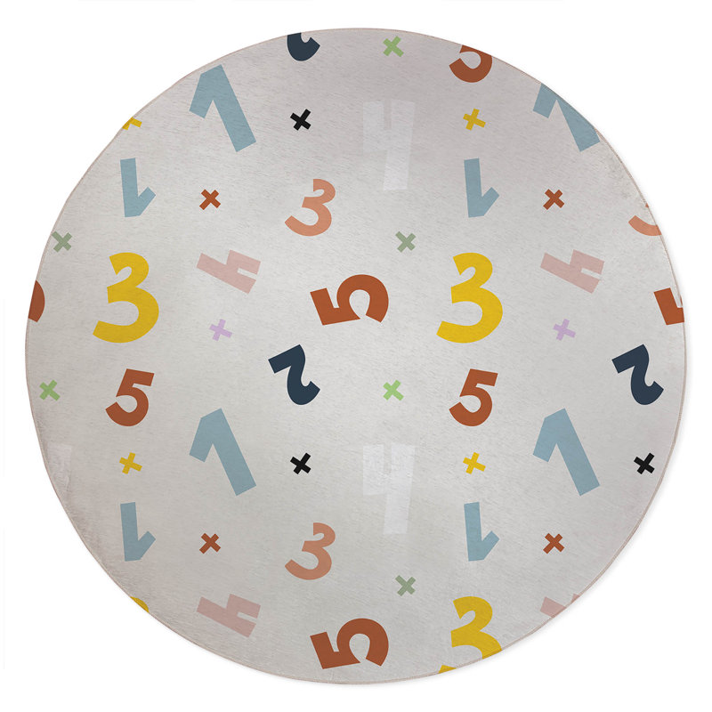 Tapis de jeu pour enfants Numéros, Ivoire / gris anthracite / jaune