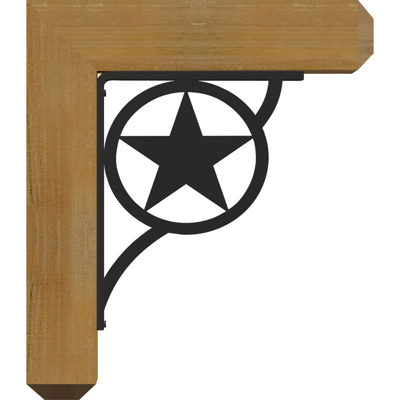 Austin 4" Single Brace Craftsman Ironcrest Bracket, 18"H x 15 1/2"D, 3 1/2"W x 4"T Western Red Cedar (Smooth)