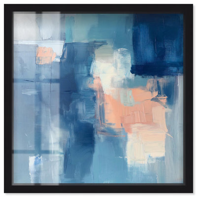 «Whispering Blue II Shadowbox Print», art abstrait bleu par Art Remedy