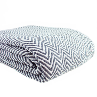Couverture 100% coton à chevrons teints