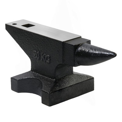 44Lbs Cast Steel Anvil, High Hardness Rugged Round Horn Anvil Blacksmith, Large Countertop And Stable Base, With Round And Square Hole, Metalsmith Tool For Bending And Shaping