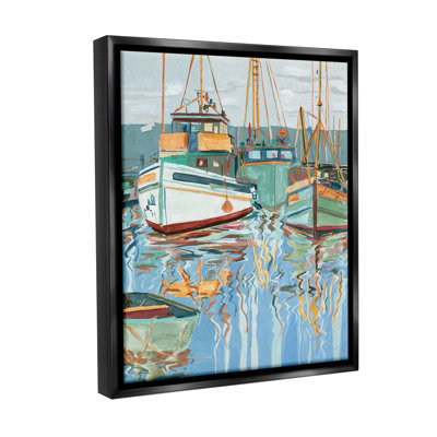 «Boat Harbor Reflections Floater Frame» par Melissa Wang sur toile