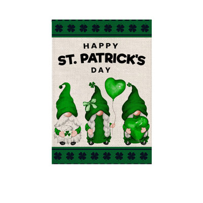 St. Patrick's Day Home And Garden Flag Holiday Shamrocks Decorative Flag Uniques Green Printed Garden Flag Suitable For St. Patrick's Day Outdoor Decoration