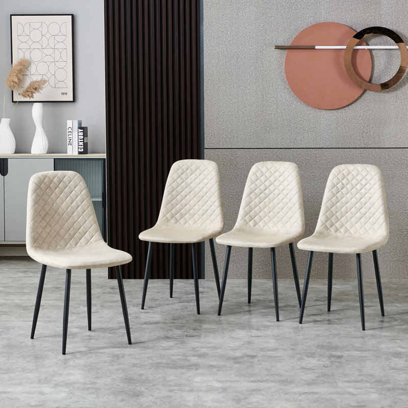 Chaise rembourrée Janziel, Suède beige