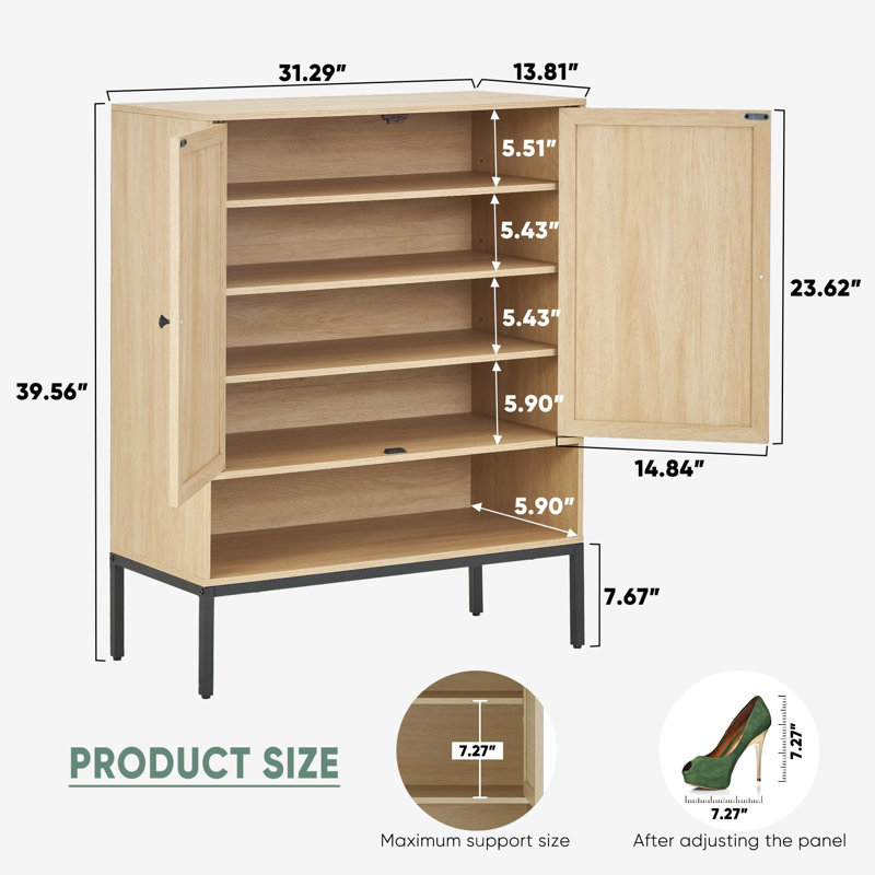 Cerina 20 Pair Shoe Storage Cabinet - Thumbnail 3