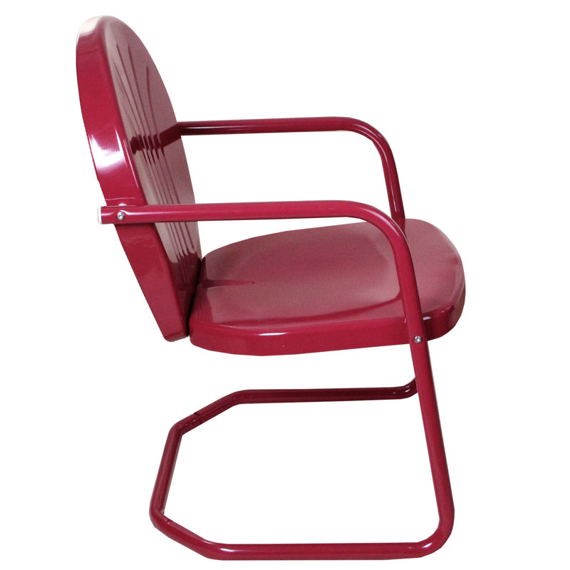 Fauteuil tulipe rétro d'extérieur 34 pouces, Rose