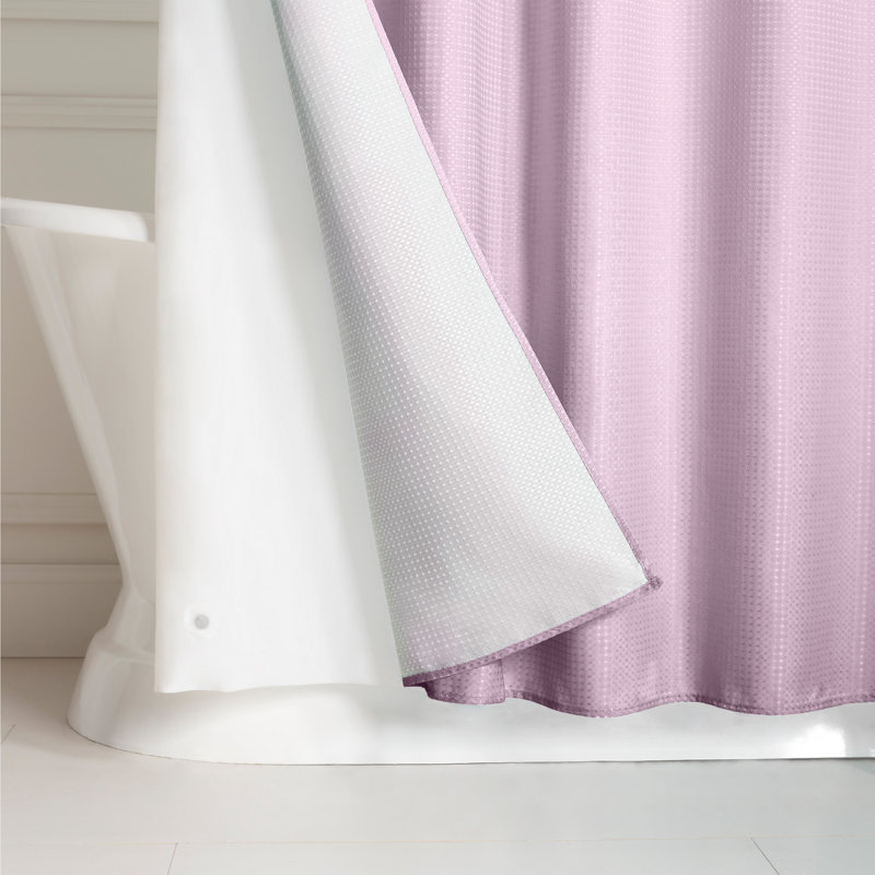 Macie Ombre Shower Curtain with Hooks Included and with Liner Included, Lavender/White