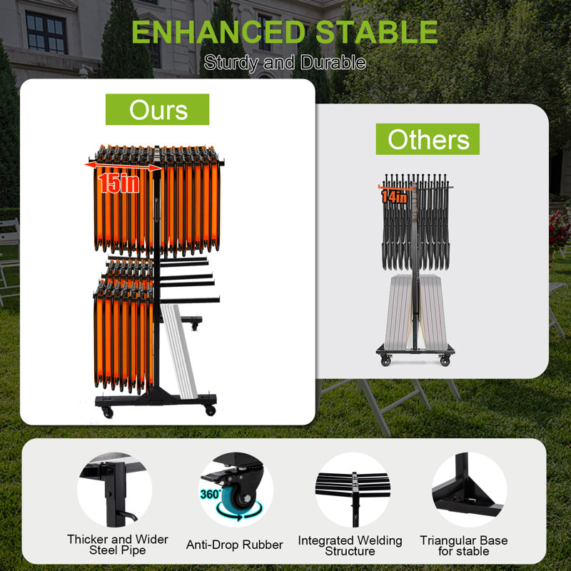 Chariot pliant pour table et chaises