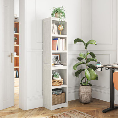 Laszlo 5-Tier Modern Wood Bookcase with Adjustable Shelves