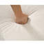 Canapé d'angle convertible 5 places en forme de L, revêtement beige en tissu doux et gain de place, convertible et confortable, revêtu de lin.