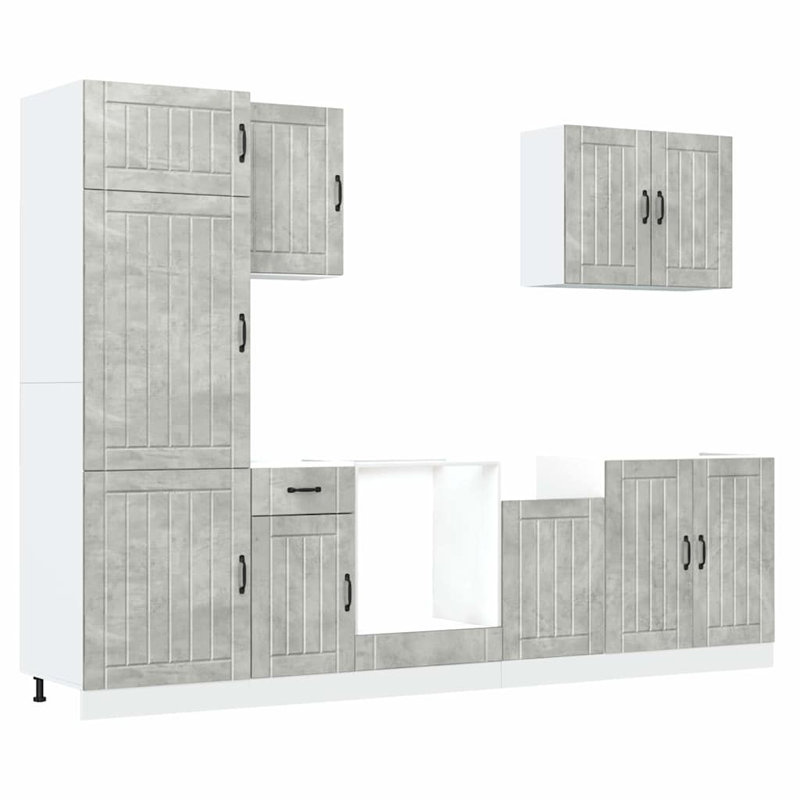 Kitchen Cabinet Set, Concrete Grey