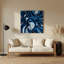 Art mural abstrait en métal bleu figuratif abstrait 12-539925932