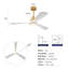 Ventilateur de plafond intérieur chaud 52 pouces avec lumière DEL à intensité variable 3 pales en bois massif télécommande