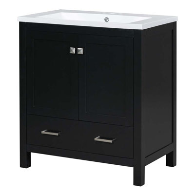 Ensemble de meuble-lavabo simple 30,11 po avec plateau en résine Adalayah