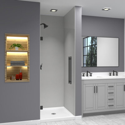 Transolid Elizabeth 29-in W x 76-in H Hinged Shower Door with Clear Glass