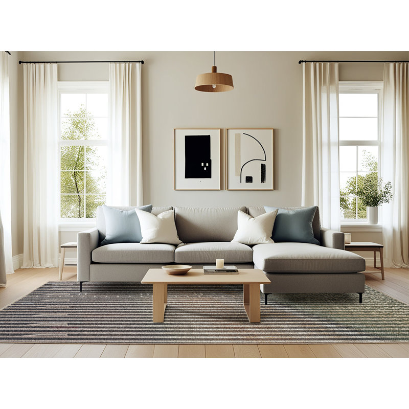 Striped Indoor Rug, Rectangle 6' x 9'
