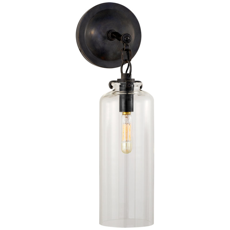 Thomas O'Brien Katie Small Cylinder Sconce, Bronze, Clear 