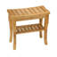 Banc de douche en bambou de 18,75 po de largeur avec tablette de rangement Damm