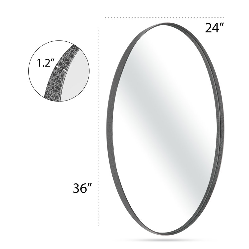 Pratap Glass Flat Wall Mirror, 36" x 24"