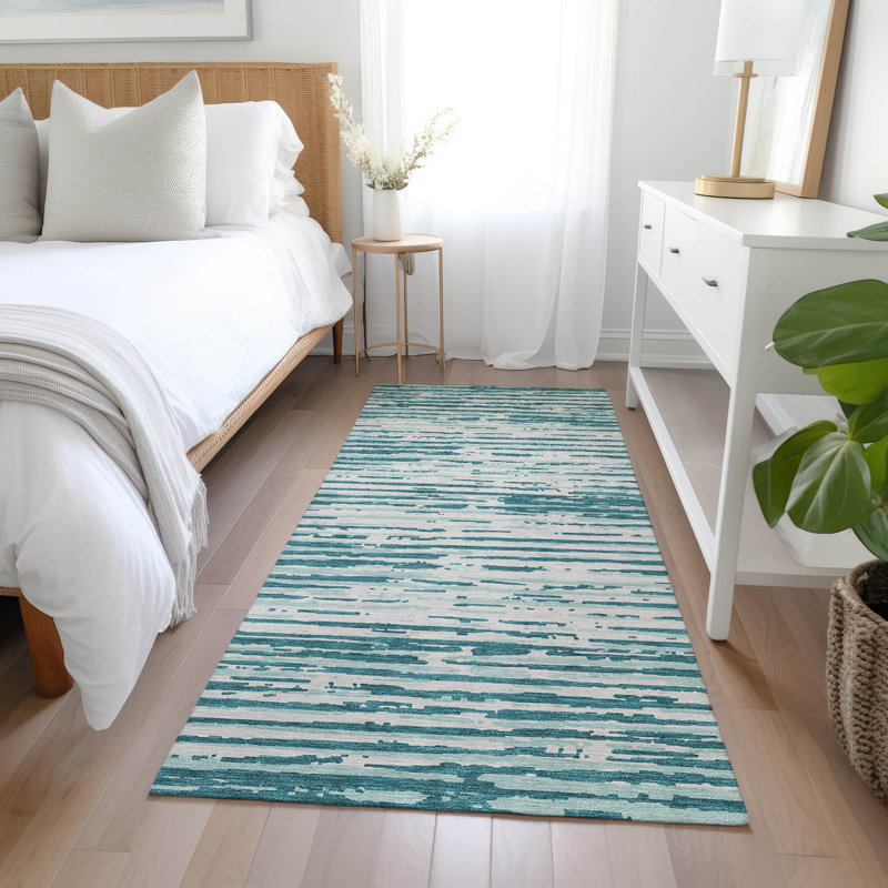 Malek Indoor/Outdoor Area Rug with Non-Slip Backing, Runner 2'3" x 7'6"