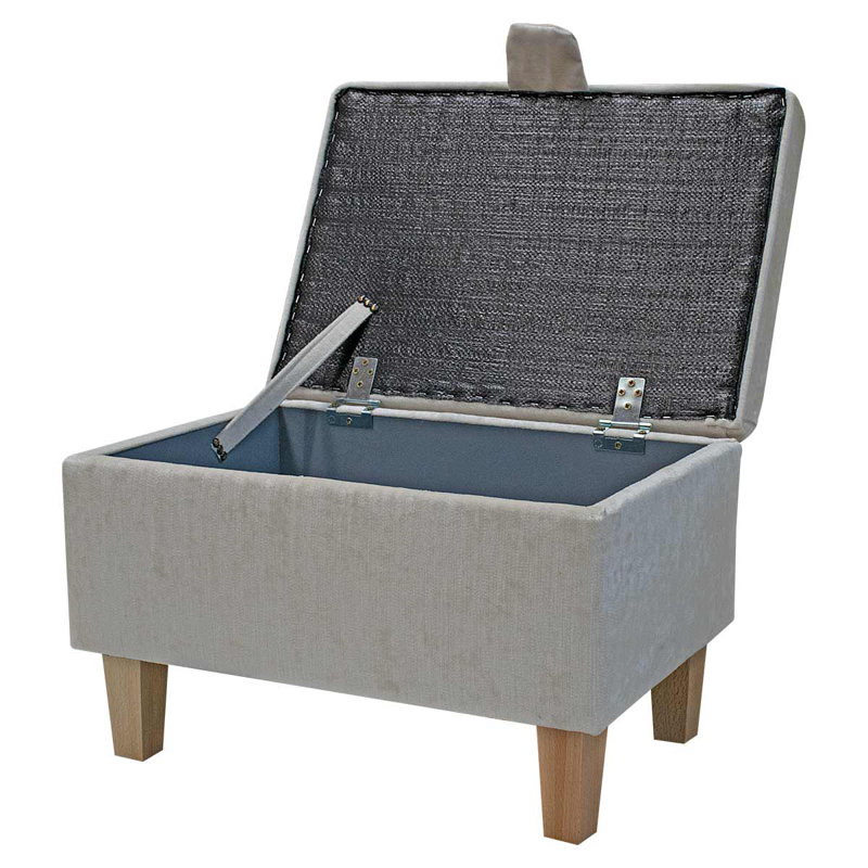 50.8cm Wide Rectangle Solid Colour Footstool Ottoman with Storage