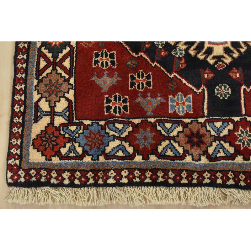 Tapis oriental noué à la main 2 pi 9 po x 4 pi Yalameh