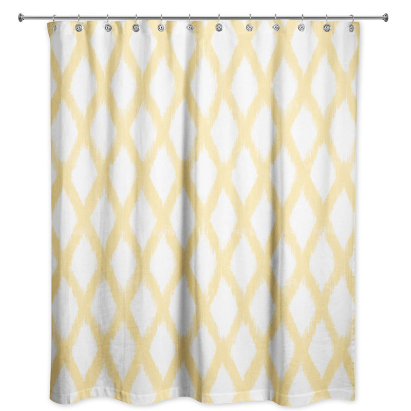 Rideau de douche simple Laskowski, Jaune