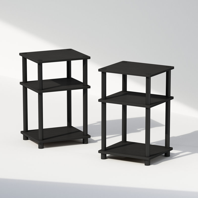 Akintayo 34.04cm W Plastic Bedside Table, Black