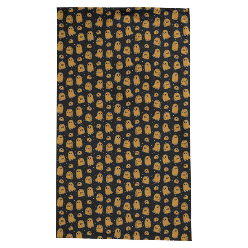 Nappe à motif géométrique avicia, Noir / Orange